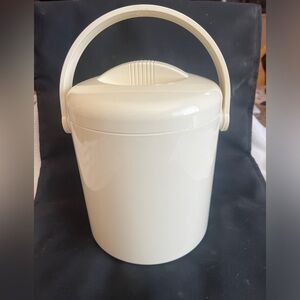 Vintage 1980s PPL Pedrini Ice Bucket Italian Deco Style Made in Italy Milk White